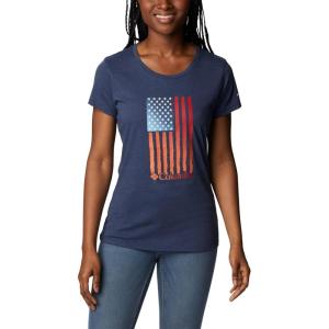 imageColumbia Womens Daisy Days Short Sleeve Graphic TeeNocturnal HeatherWatercolor Flag Graphic