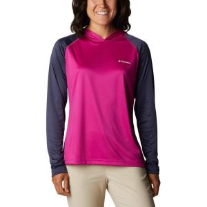 imageColumbia Womens Fork Stream Ls HoodieWild FuchsiaNocturnalWhite Logo