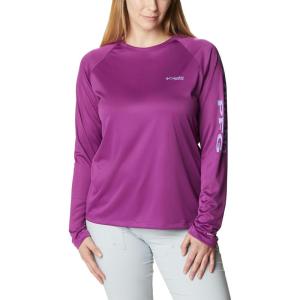 imageColumbia Womens PFG Tidal Tee II Long SleeveBlack  Cirrus Grey Logo