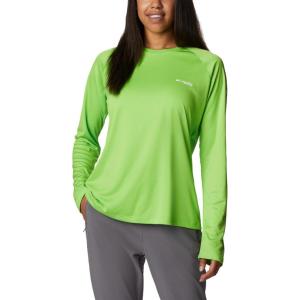 imageColumbia Womens PFG Tidal Tee II Long SleeveGreen MambaWhite Logo
