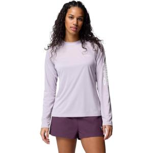 imageColumbia Womens PFG Tidal Tee II Long SleeveLavender Pearl HeatherWhite Logo