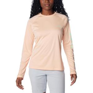 imageColumbia Womens PFG Tidal Tee II Long SleevePeach FizzOcean Mint Logo