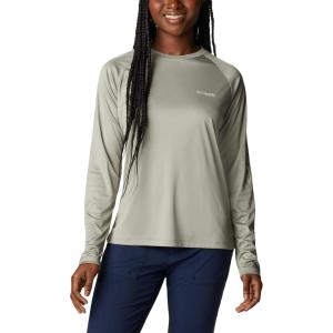 imageColumbia Womens PFG Tidal Tee II Long SleeveSafariLight Lime Logo