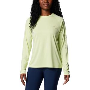 imageColumbia Womens PFG Tidal Tee II Long SleeveSpring YellowSmokey Sage Logo