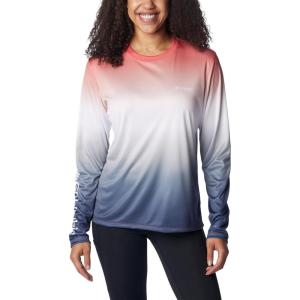 imageColumbia Womens Standard Tidal Tee PFG Palm RiseSunset Red Gradient 1Groovy Grove