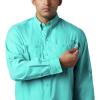 imageColumbia Mens PFG Tamiami II UPF 40 Long Sleeve Fishing ShirtBright Aqua
