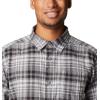 imageColumbia Mens Under Exposure Yarn Dye Short Sleeve ShirtCity Grey Madras Gingham