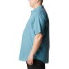 imageColumbia Mens Under Exposure Yarn Dye Short Sleeve ShirtElectric Turquoise Oxford Stripe