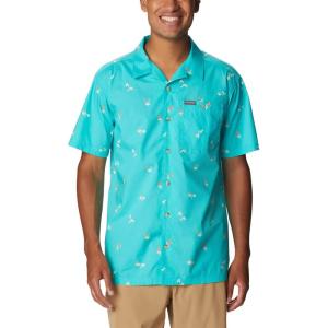 imageColumbia Mens Pine Canyon Short SleeveBright Aqua Baja Bonanza