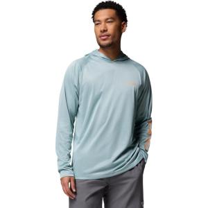 imageColumbia Mens Terminal TackkleHoodieCrushed Blue HeatherBright Nectar Logo