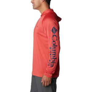 imageColumbia Mens Terminal TackkleHoodieSunset RedCollegiate Navy Logo