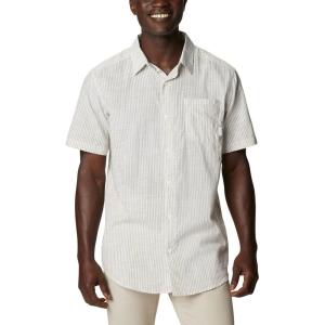 imageColumbia Mens Under Exposure Yarn Dye Short Sleeve ShirtSavory Oxford Stripe