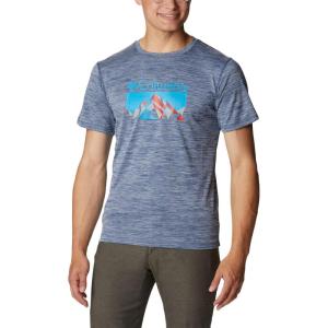 imageColumbia Mens Zero Rules Short Sleeve Graphic ShirtCarbon HeatherFractal Peaks Graphic