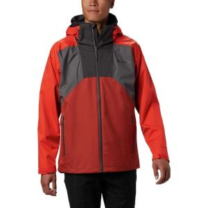 imageColumbia Mens Rain Scape JacketCity GreyWildfireCarnelian Red