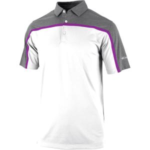 imageColumbia Golf Mens OmniWick Gallery PoloWhiteBright Plum