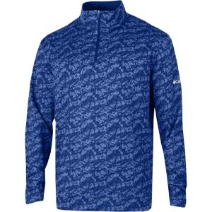 imageColumbia Golf Mens OmniWick Printed Wickhams Hills PulloverHoneycomb Azul