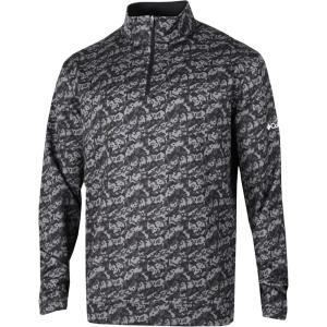 imageColumbia Golf Mens OmniWick Printed Wickhams Hills PulloverHoneycomb Black