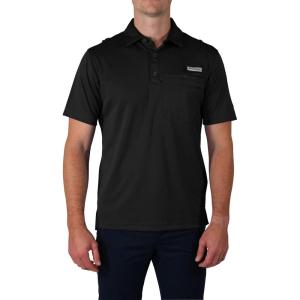 imageColumbia Mens Golf Flycaster Pocket Polo Shirt Omni Wick Breathable Short SleeveBlack
