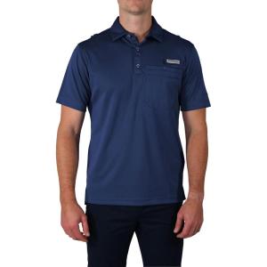 imageColumbia Mens Golf Flycaster Pocket Polo Shirt Omni Wick Breathable Short SleeveCollegiate Navy