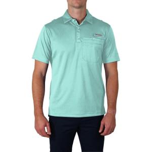 imageColumbia Mens Golf Flycaster Pocket Polo Shirt Omni Wick Breathable Short SleeveGulf Stream