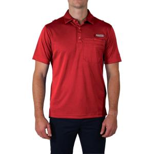 imageColumbia Mens Golf Flycaster Pocket Polo Shirt Omni Wick Breathable Short SleeveIntense Red