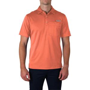 imageColumbia Mens Golf Flycaster Pocket Polo Shirt Omni Wick Breathable Short SleeveLychee