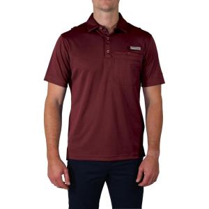 imageColumbia Mens Golf Flycaster Pocket Polo Shirt Omni Wick Breathable Short SleeveMaroon