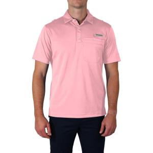 imageColumbia Mens Golf Flycaster Pocket Polo Shirt Omni Wick Breathable Short SleeveSorbet