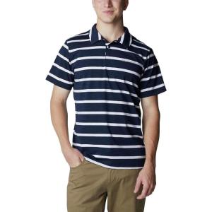 imageColumbia Mens Sun Trek PoloCollegiate NavyWhite Stripe