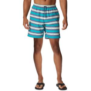 imageColumbia Mens Summertide Stretch Printed ShortBright Aqua Marker Stripe