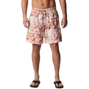 imageColumbia Mens Summertide Stretch Printed ShortDesert Orange Distant Peaks