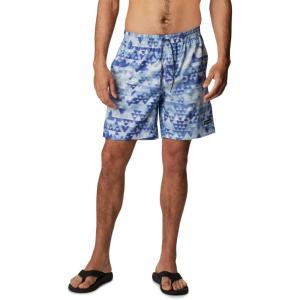 imageColumbia Mens Summertide Stretch Printed ShortPurple Lotus Distant Peaks