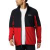 imageColumbia Mens Basin Trail Fleece Full Zip JacketMountain RedBlack
