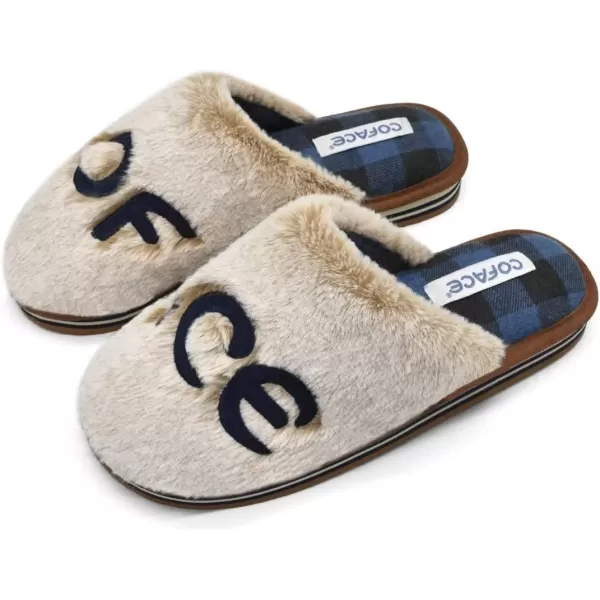 COFACE Womens Fluff Slippers Memory Foam Slip on House Slippers Ladies Comfortable Warm Plush Fur Slipper With Cozy Cushion Lining