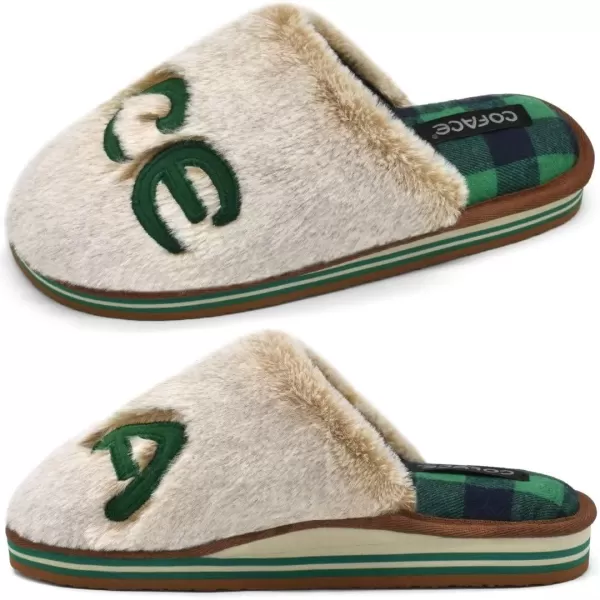 COFACE Womens Fluff Slippers Memory Foam Slip on House Slippers Ladies Comfortable Warm Plush Fur Slipper With Cozy Cushion Lining