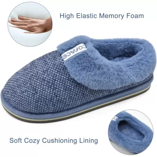 COFACE Womens Fluff Slippers Memory Foam Slip on House Slippers Ladies Comfortable Warm Plush Fur Slipper With Cozy Cushion Lining