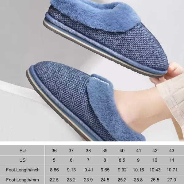 COFACE Womens Fluff Slippers Memory Foam Slip on House Slippers Ladies Comfortable Warm Plush Fur Slipper With Cozy Cushion Lining