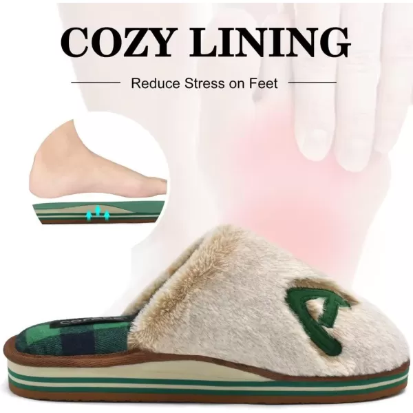 COFACE Womens Fluff Slippers Memory Foam Slip on House Slippers Ladies Comfortable Warm Plush Fur Slipper With Cozy Cushion Lining