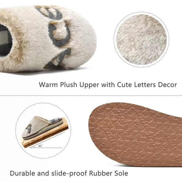 COFACE Womens Fluff Slippers Memory Foam Slip on House Slippers Ladies Comfortable Warm Plush Fur Slipper With Cozy Cushion Lining