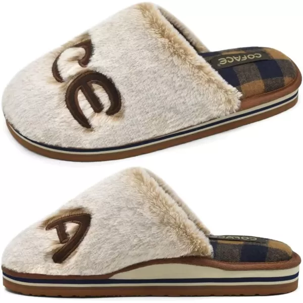 COFACE Womens Fluff Slippers Memory Foam Slip on House Slippers Ladies Comfortable Warm Plush Fur Slipper With Cozy Cushion Lining