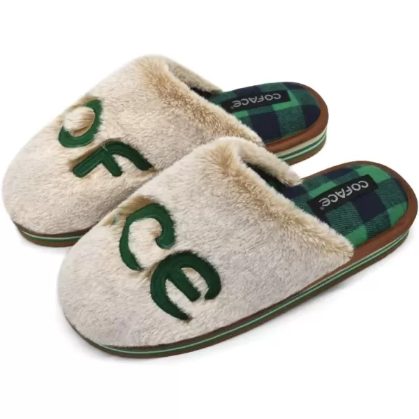 COFACE Womens Fluff Slippers Memory Foam Slip on House Slippers Ladies Comfortable Warm Plush Fur Slipper With Cozy Cushion Lining