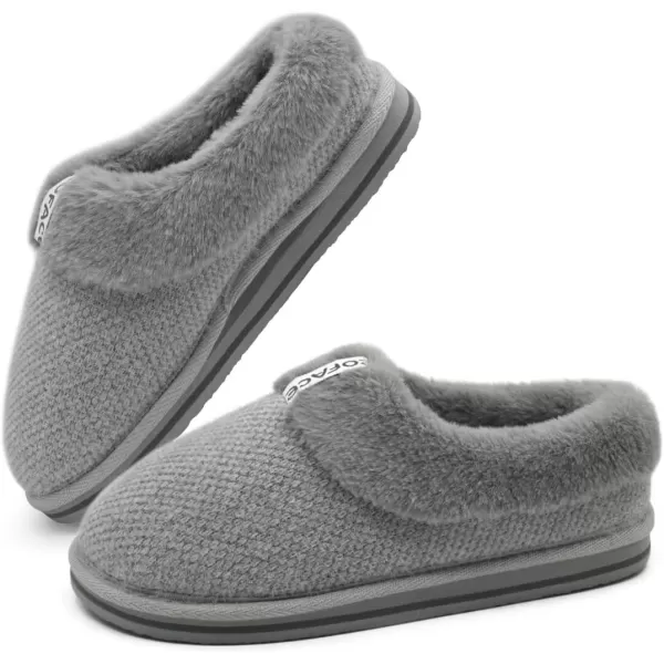 COFACE Womens Fluff Slippers Memory Foam Slip on House Slippers Ladies Comfortable Warm Plush Fur Slipper With Cozy Cushion Lining
