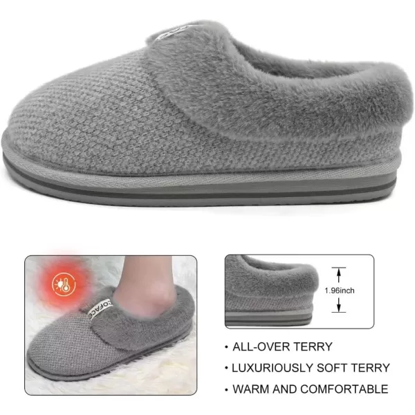 COFACE Womens Fluff Slippers Memory Foam Slip on House Slippers Ladies Comfortable Warm Plush Fur Slipper With Cozy Cushion Lining