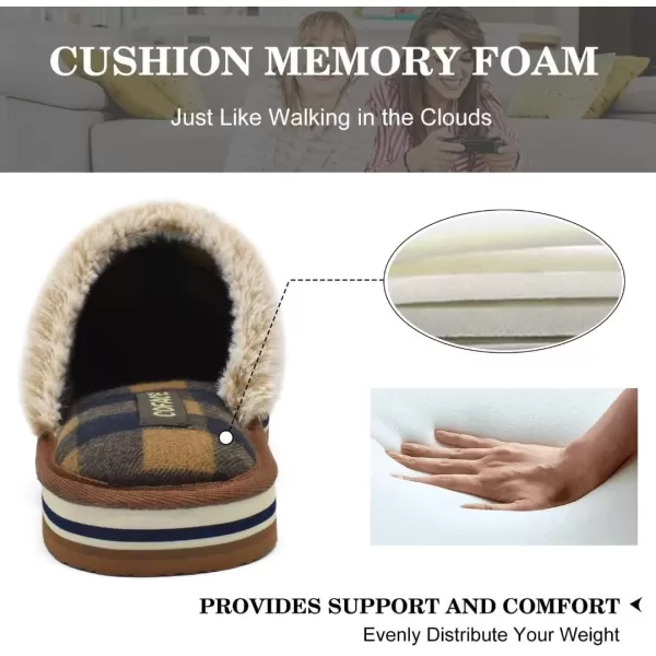 COFACE Womens Fluff Slippers Memory Foam Slip on House Slippers Ladies Comfortable Warm Plush Fur Slipper With Cozy Cushion Lining
