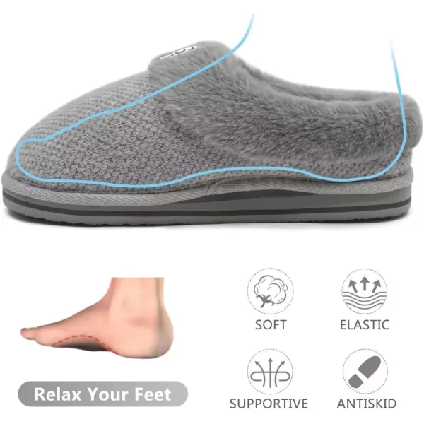 COFACE Womens Fluff Slippers Memory Foam Slip on House Slippers Ladies Comfortable Warm Plush Fur Slipper With Cozy Cushion Lining
