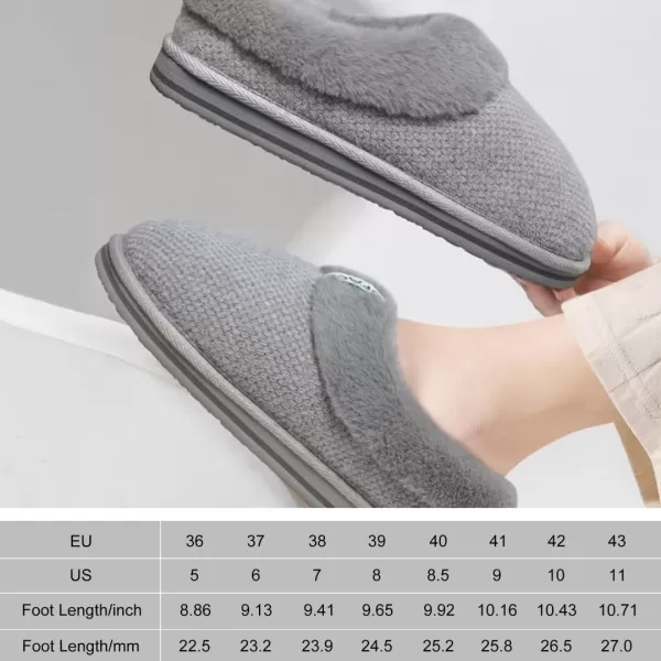 COFACE Womens Fluff Slippers Memory Foam Slip on House Slippers Ladies Comfortable Warm Plush Fur Slipper With Cozy Cushion Lining