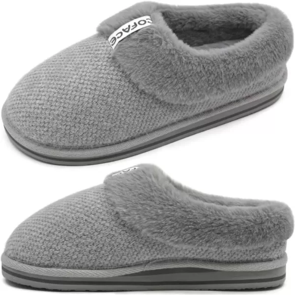 COFACE Womens Fluff Slippers Memory Foam Slip on House Slippers Ladies Comfortable Warm Plush Fur Slipper With Cozy Cushion Lining