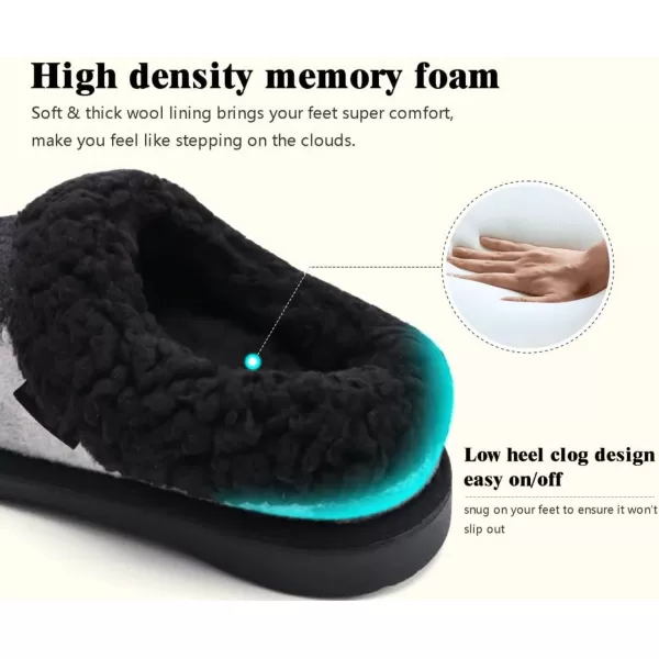COFACE Mens Cozy Memory Foam Clog Slippers With Arch Support Explosive Suede Warm House Shoes Indoor Outdoor Slip On Rubber Sole Size 7-15)