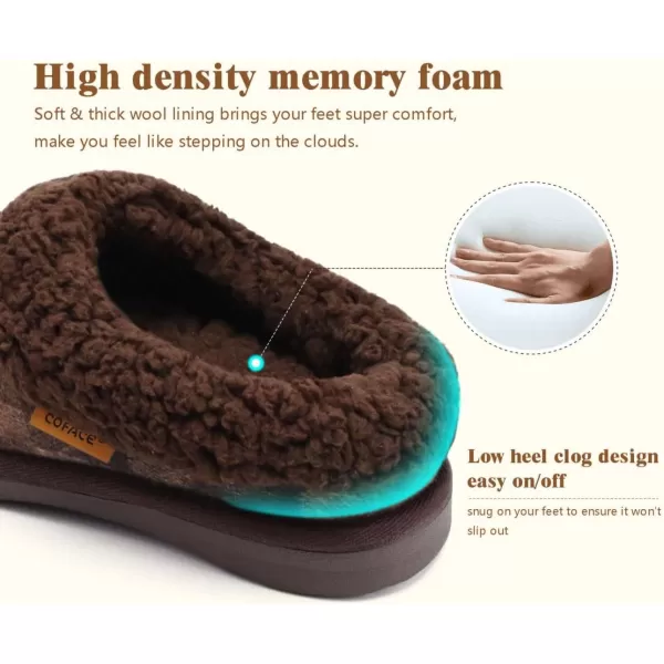 COFACE Mens Cozy Memory Foam Clog Slippers With Arch Support Explosive Suede Warm House Shoes Indoor Outdoor Slip On Rubber Sole Size 7-15)