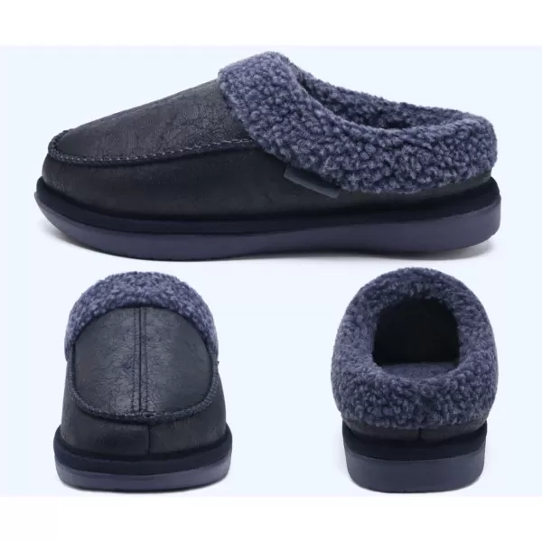 COFACE Mens Cozy Memory Foam Clog Slippers With Arch Support Explosive Suede Warm House Shoes Indoor Outdoor Slip On Rubber Sole Size 7-15)